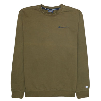 Champion Men's Green Medium Pullover Sweatshirt Crew Neck Logo