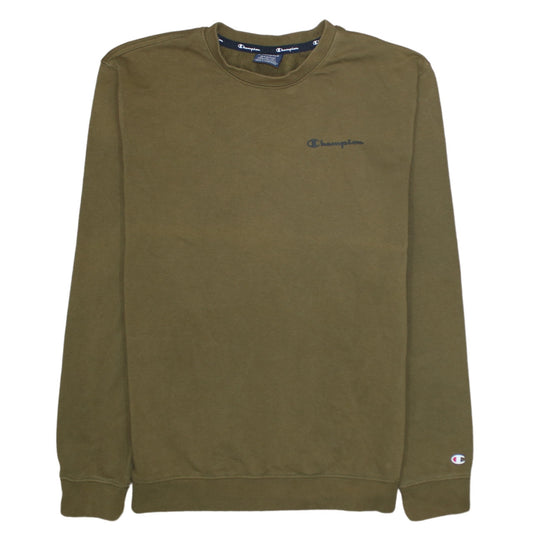 Champion Men's Green Medium Pullover Sweatshirt Crew Neck Logo