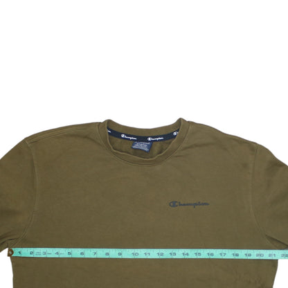 Champion Men's Green Medium Pullover Sweatshirt Crew Neck Logo