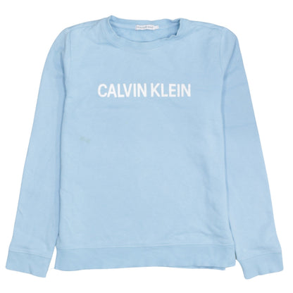 Calvin Klein Jeans Mens Blue Crew Neck Cotton Sweatshirt Size 14
