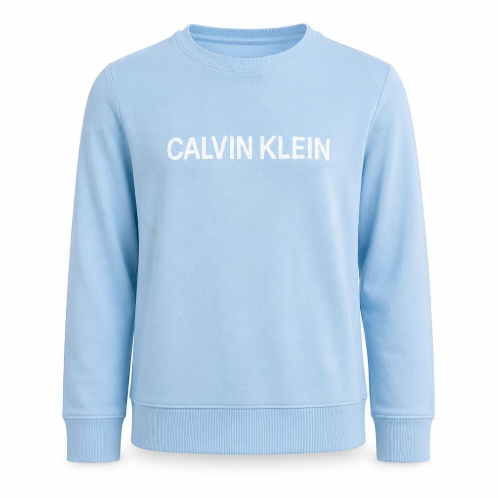Calvin Klein Jeans Womens Blue Crew Neck Cotton Sweatshirt Size 14