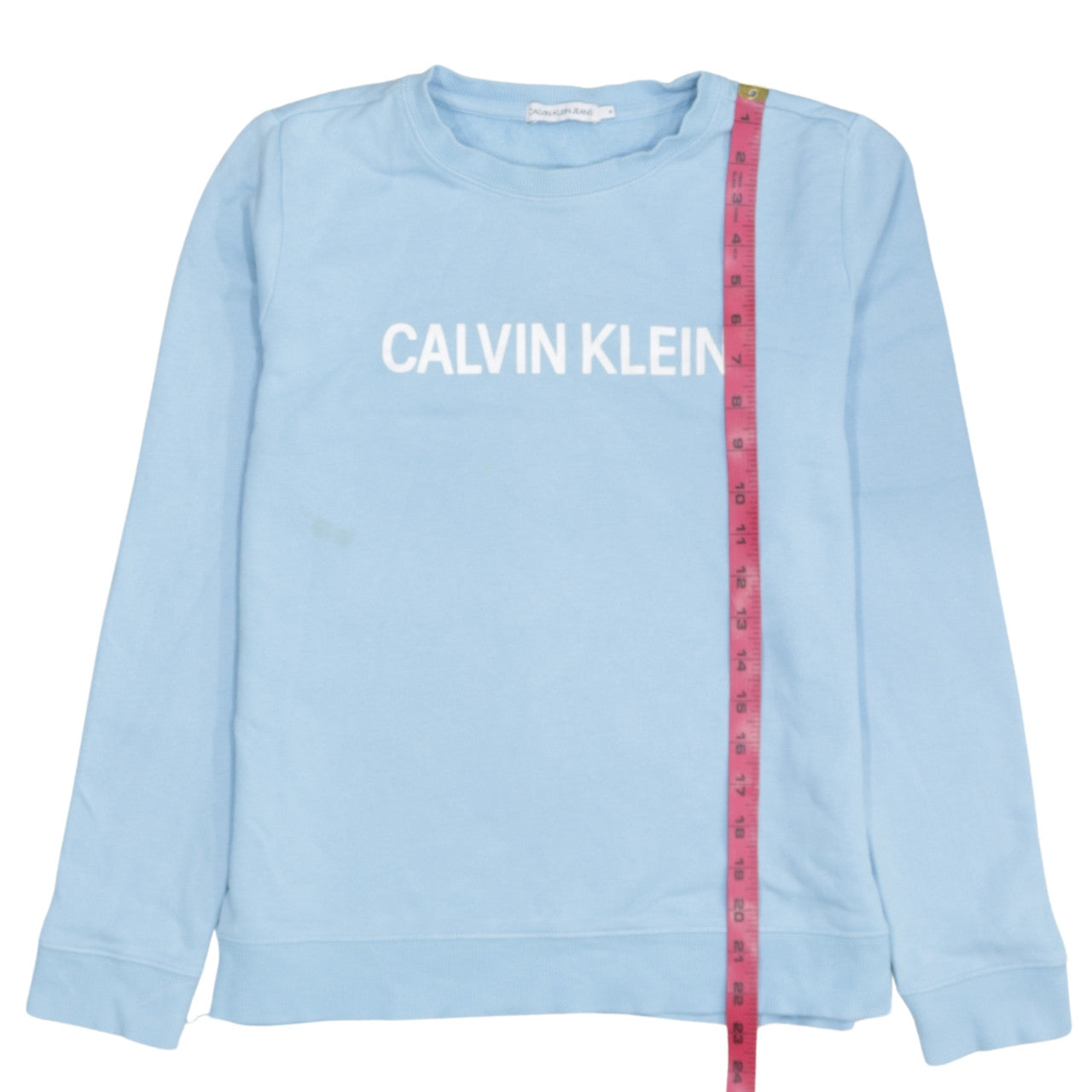 Calvin Klein Jeans Mens Blue Crew Neck Cotton Sweatshirt Size 14