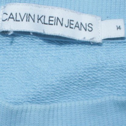 Calvin Klein Jeans Mens Blue Crew Neck Cotton Sweatshirt Size 14