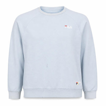 Fila Women Light Blue Crew Neck Sweatshirt Size L Cotton Blend Logo
