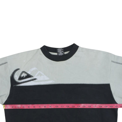 Quiksilver Men's Black Grey Crew Neck Pullover Sweatshirt Size L