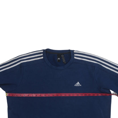 Adidas Men's Blue XL Crew Neck Fleece Sweatshirt Pullover