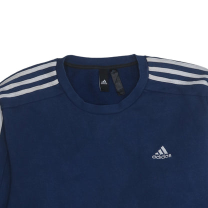 Adidas Men's Blue XL Crew Neck Fleece Sweatshirt Pullover