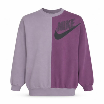Nike Womens Purple Two Tone Crew Neck Pullover Sweatshirt Size S