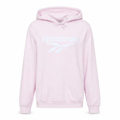 Reebok Womens Pink Pullover Hoodie Medium Cotton Logo Sweatshirt