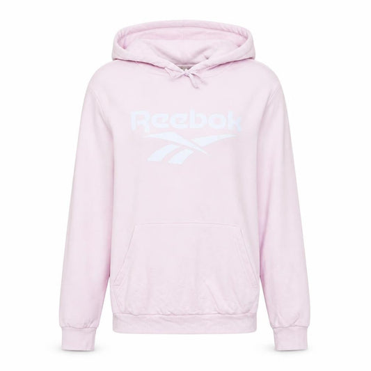 Reebok Womens Pink Pullover Hoodie Medium Cotton Logo Sweatshirt