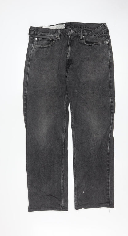 Levi's 501 Men's Black Straight Fit Denim Jeans 36W 32L Vintage