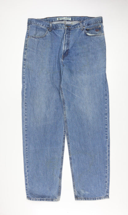 Harley-Davidson Men's Blue 40x34 Straight Leg Denim Jeans