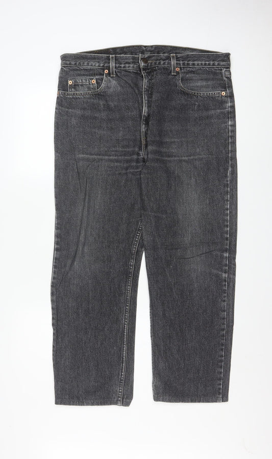 Levi's 615 Men's Grey Stonewash Straight Jeans W39 L30 Regular Fit