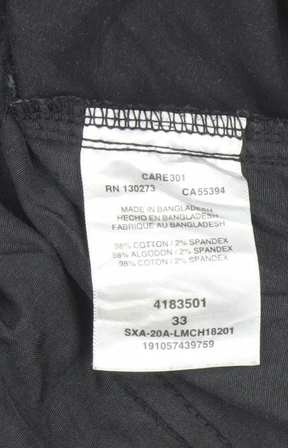 Lee Men's Black Chino Shorts Size 33 Regular Fit Cotton Stretch