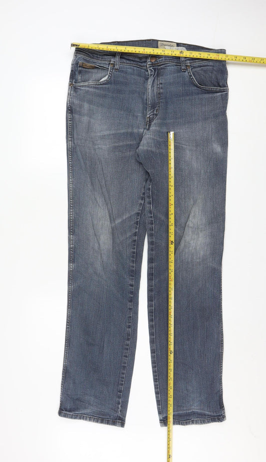 Wrangler Men Blue Regular Straight Texas Denim Jeans W34 L34
