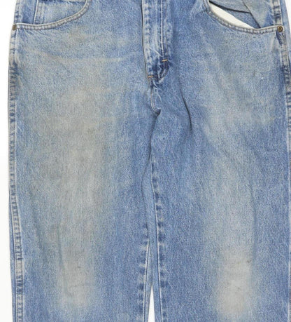 Wrangler Men's Blue 35x30 Regular Fit Straight Denim Jeans