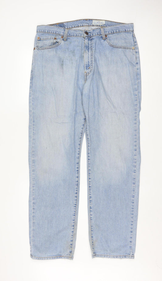 Levi's Men's Blue Light Wash Regular Straight Fit Denim Jeans 36x32