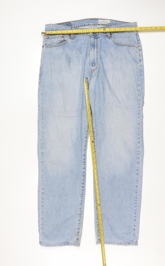 Levi's Men's Blue Light Wash Regular Straight Fit Denim Jeans 36x32