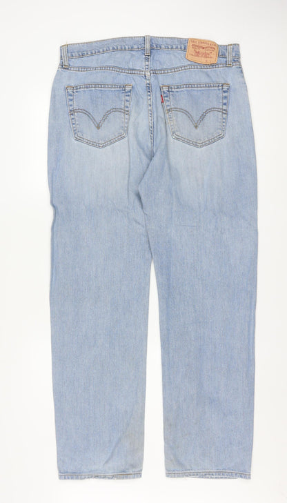 Levi's Men's Blue Light Wash Regular Straight Fit Denim Jeans 36x32