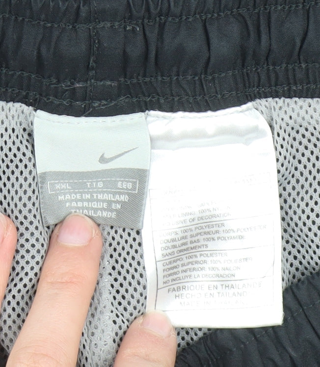 Nike Men's Black 2XL Track Pants Woven Polyester Activewear Trousers