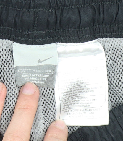 Nike Men's Black 2XL Track Pants Woven Polyester Activewear Trousers