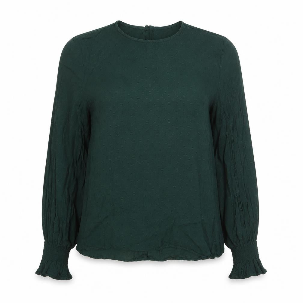 H&M Women's Green Long Sleeve Viscose Blouse Size 8