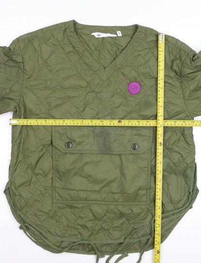 Moveup Women Khaki Quilted Pullover Jacket S Lightweight Casual