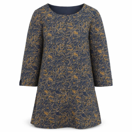 White Stuff Women Blue Animal Print Cotton Tunic Jumper Size 8