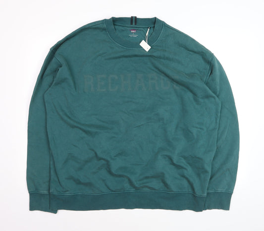 Marks and Spencer Men's Green L Recharge Sweatshirt Regular Fit