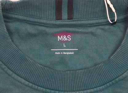 Marks and Spencer Men's Green L Recharge Sweatshirt Regular Fit