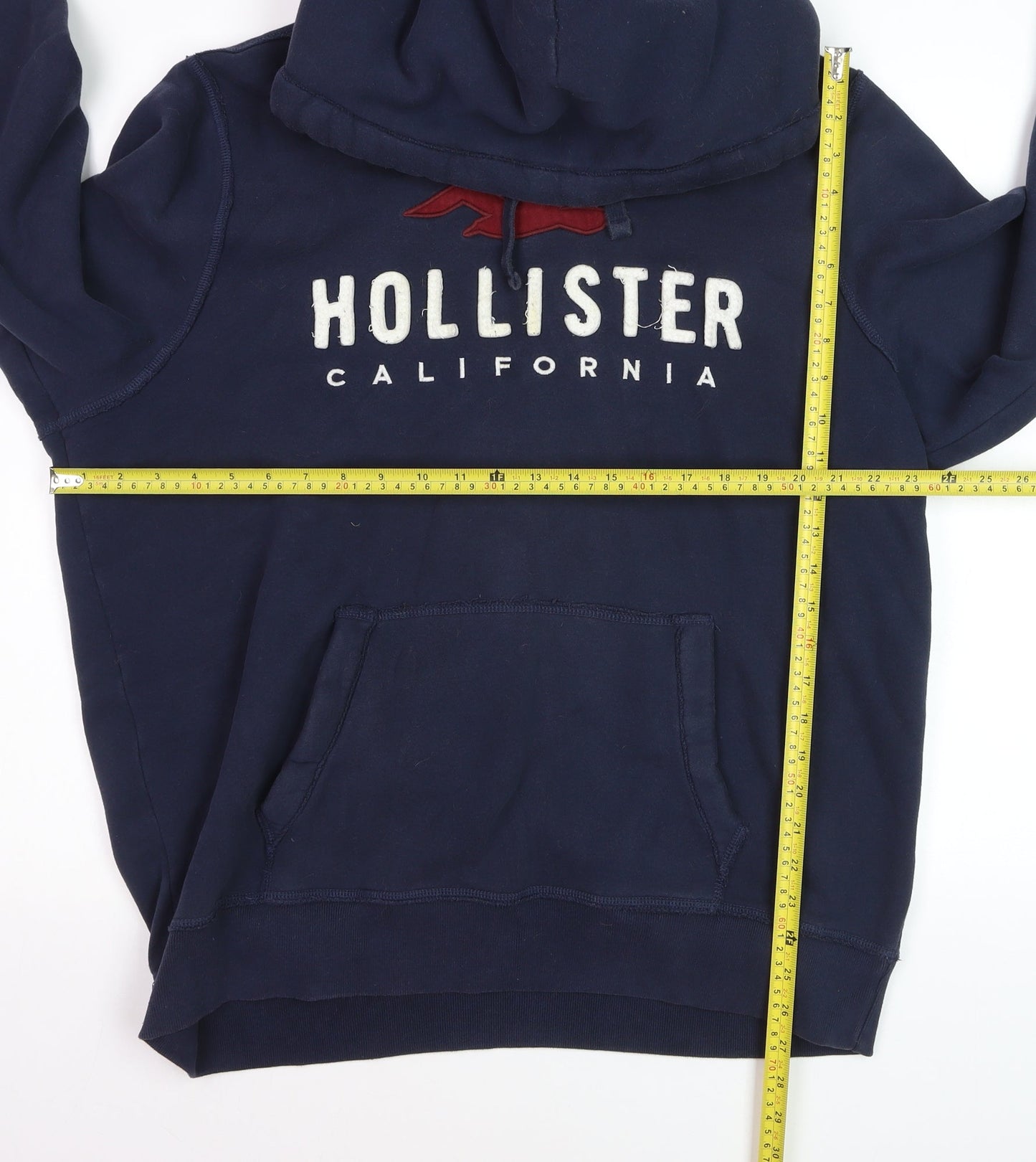 Hollister Men’s Blue Pullover Hoodie 2XL Fleece Lined Sweatshirt