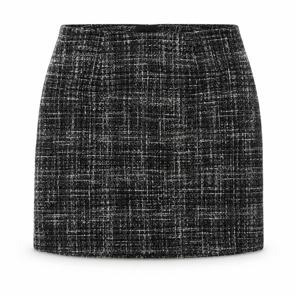 H&M Women's Black Check Tweed Pencil Skirt Size 8 Workwear