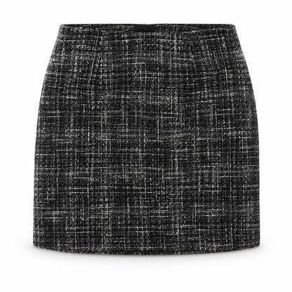 H&M Women's Black Check Tweed Pencil Skirt Size 8 Workwear