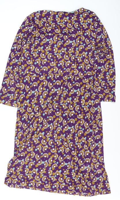 Paper in Layers Women's Purple Geometric Wrap Dress Size 16