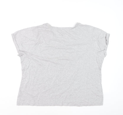 Disney Women's Grey Mickey Mouse Graphic T-Shirt XL Casual Cotton Top