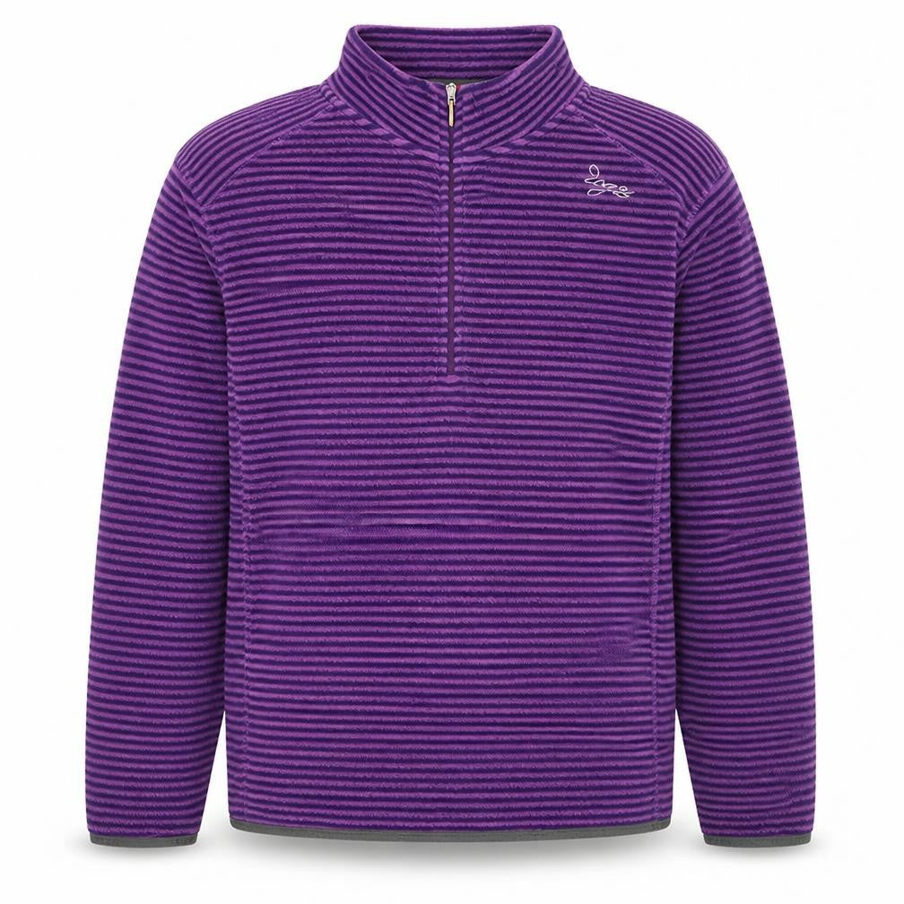 TOG24 Men's Purple Stripe 2XL Fleece 1/4 Zip Pullover Sweatshirt