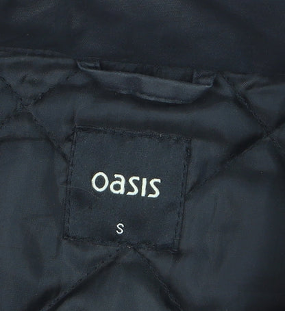 Oasis Women's Black Belted Military Jacket Size S