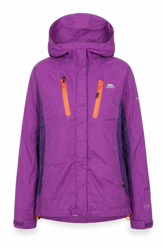 Trespass Womens Purple XS Waterproof Hooded Rain Coat with Taped Seams
