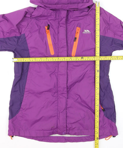 Trespass Womens Purple XS Waterproof Hooded Rain Coat with Taped Seams