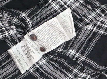 Jack & Jones Men's Black Check Cotton Long Sleeve Shirt L
