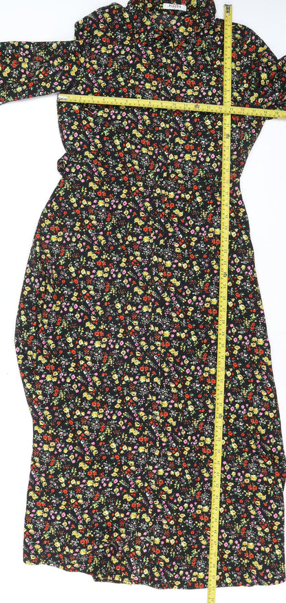Pieces Women’s Multicoloured Floral Midi Shirt Dress Size M