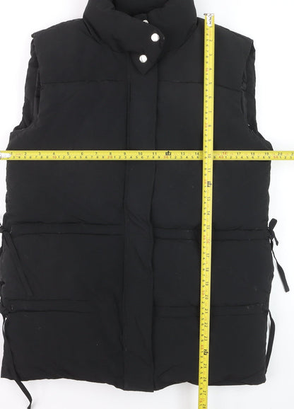 Missguided Women’s Black Puffer Waistcoat Size 6 Sleeveless Quilted