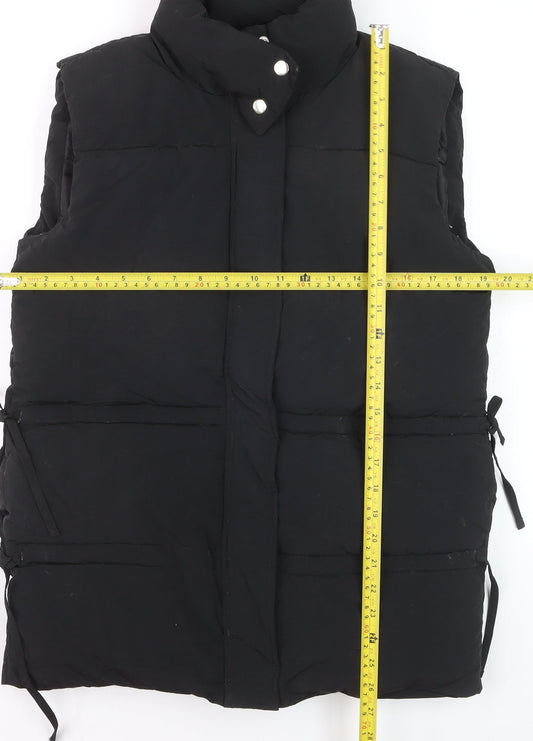 Missguided Women’s Black Puffer Waistcoat Size 6 Sleeveless Quilted