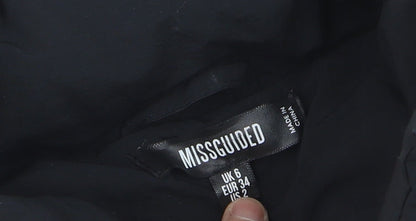 Missguided Women’s Black Puffer Waistcoat Size 6 Sleeveless Quilted