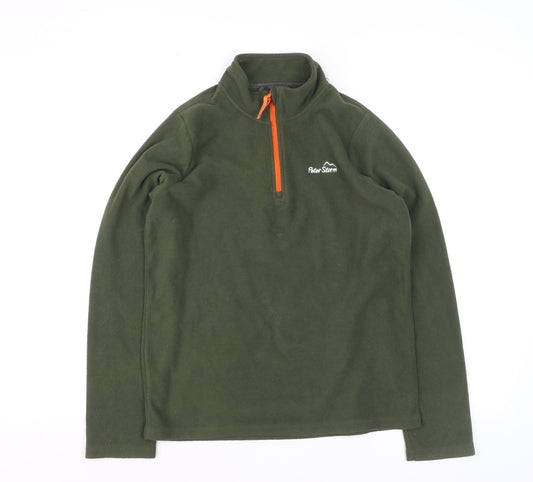 Peter Storm Boys Green Fleece 1/4 Zip Pullover Sweatshirt 10-11 Years