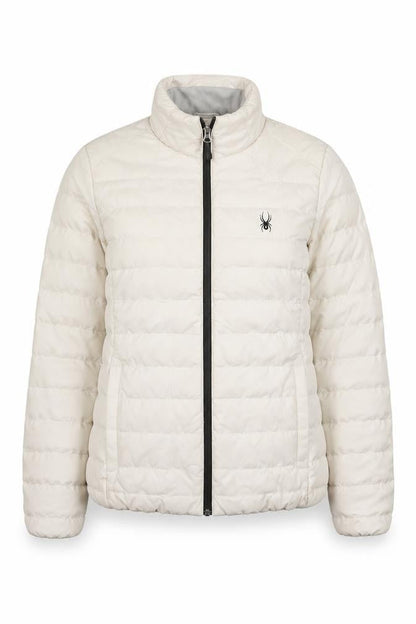 Spyder Women's Ivory Puffer Jacket L Lightweight Down Insulated