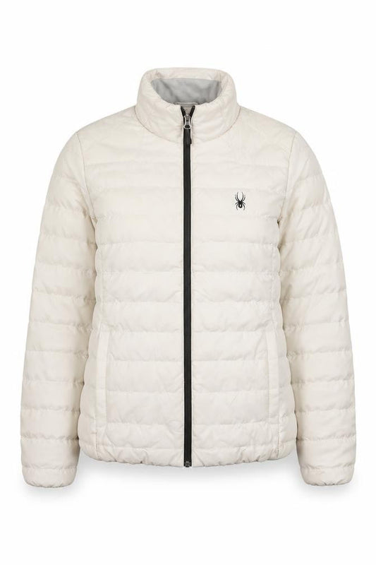 Spyder Women's Ivory Puffer Jacket L Lightweight Down Insulated