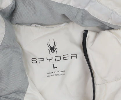 Spyder Women's Ivory Puffer Jacket L Lightweight Down Insulated