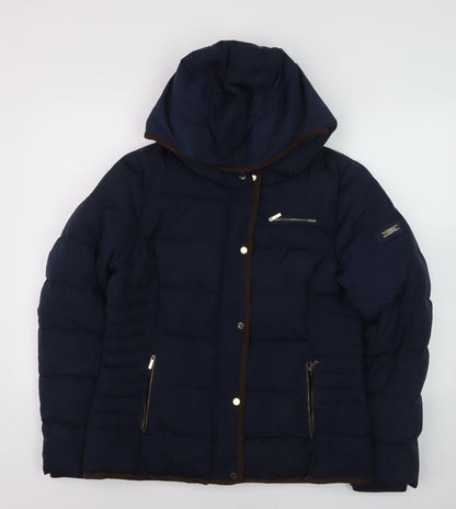 Jake*s Boys Blue Hooded Puffer Jacket Size 12 Years Polyester Winter Coat