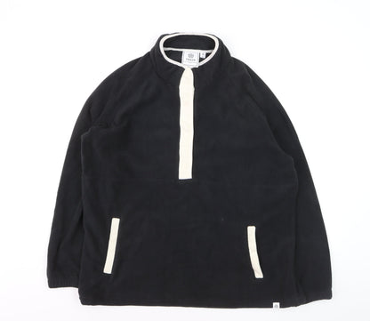 TOG24 Men's Black Fleece 1/2 Zip Windbreaker Jacket Size L